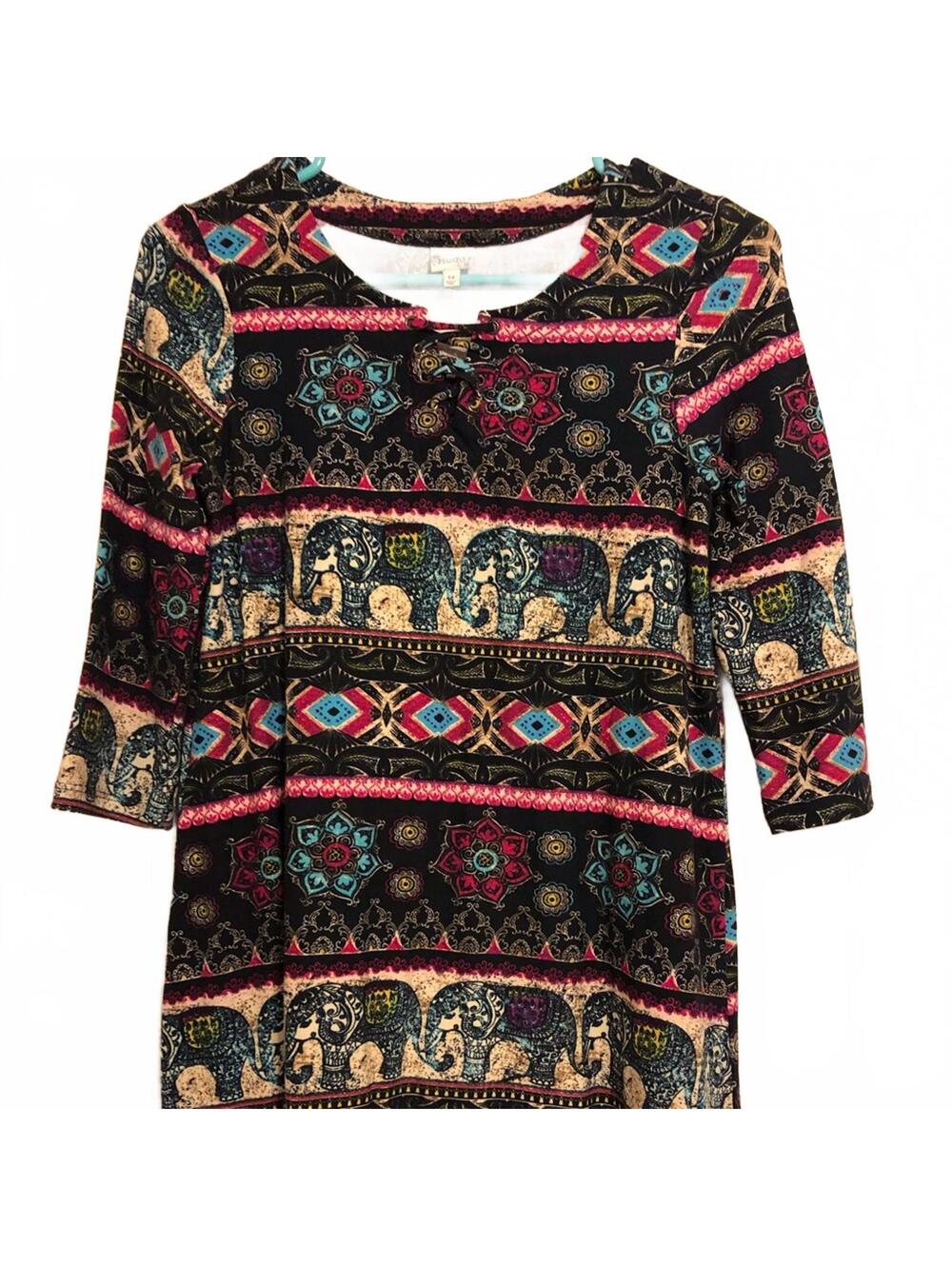 Mudd Colorful Pattern Tunic Dress – Fun Casual Boho Style